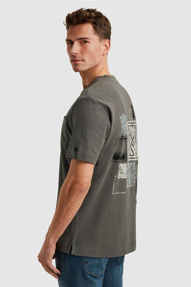 T SHIRT MET WAFELSTRUCTUUR CTSS2504582 9133 GRANITE GRAY